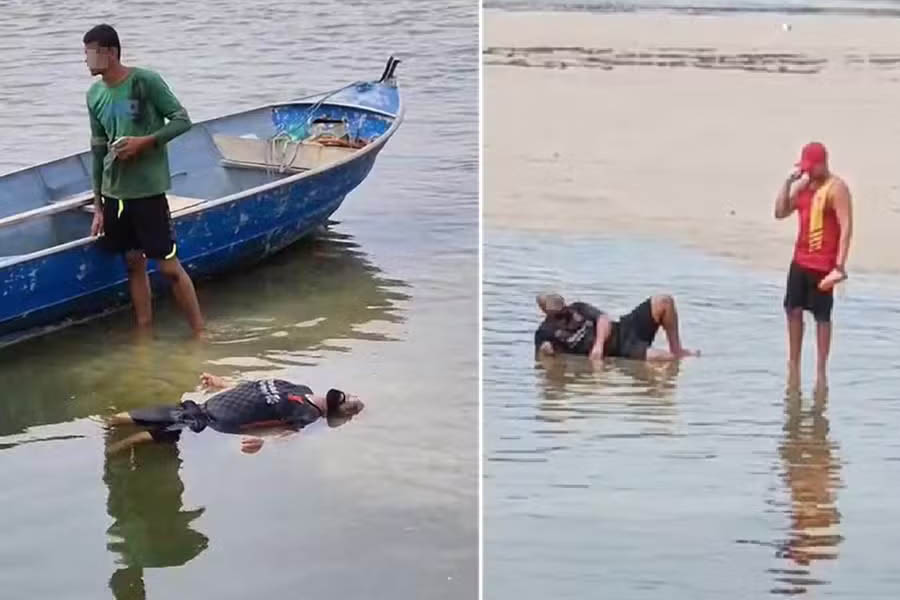 Homem boiando em lagoa de Saquarema-RJ mobiliza bombeiros para resgate do ‘corpo’
